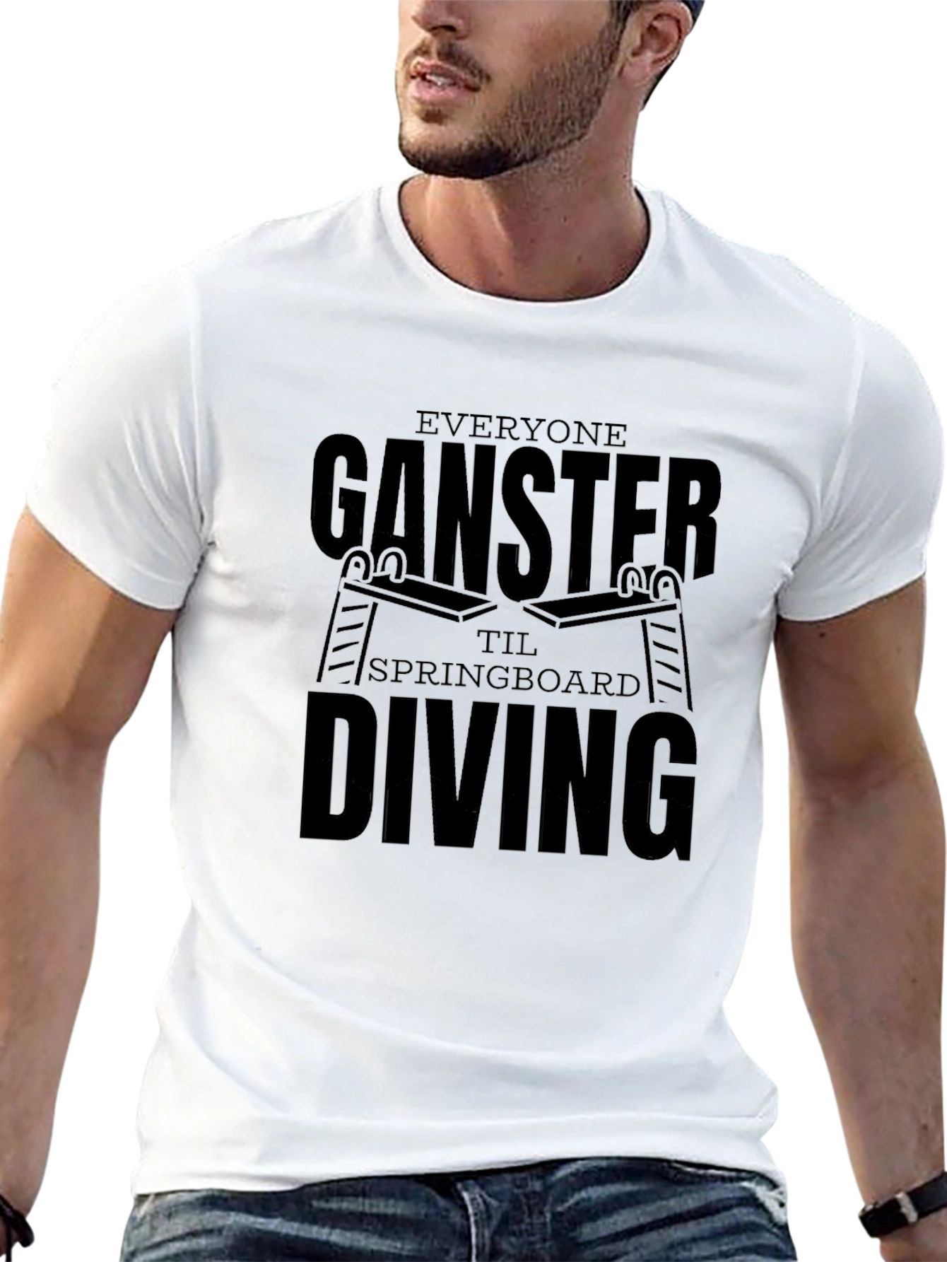 Everyone Ganster Springboard Diving Black T-Shirt