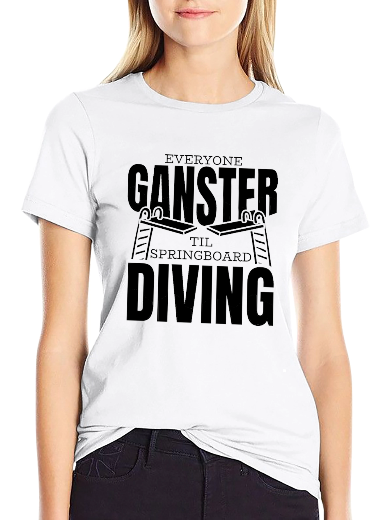 Everyone Ganster Springboard Diving Black T-Shirt