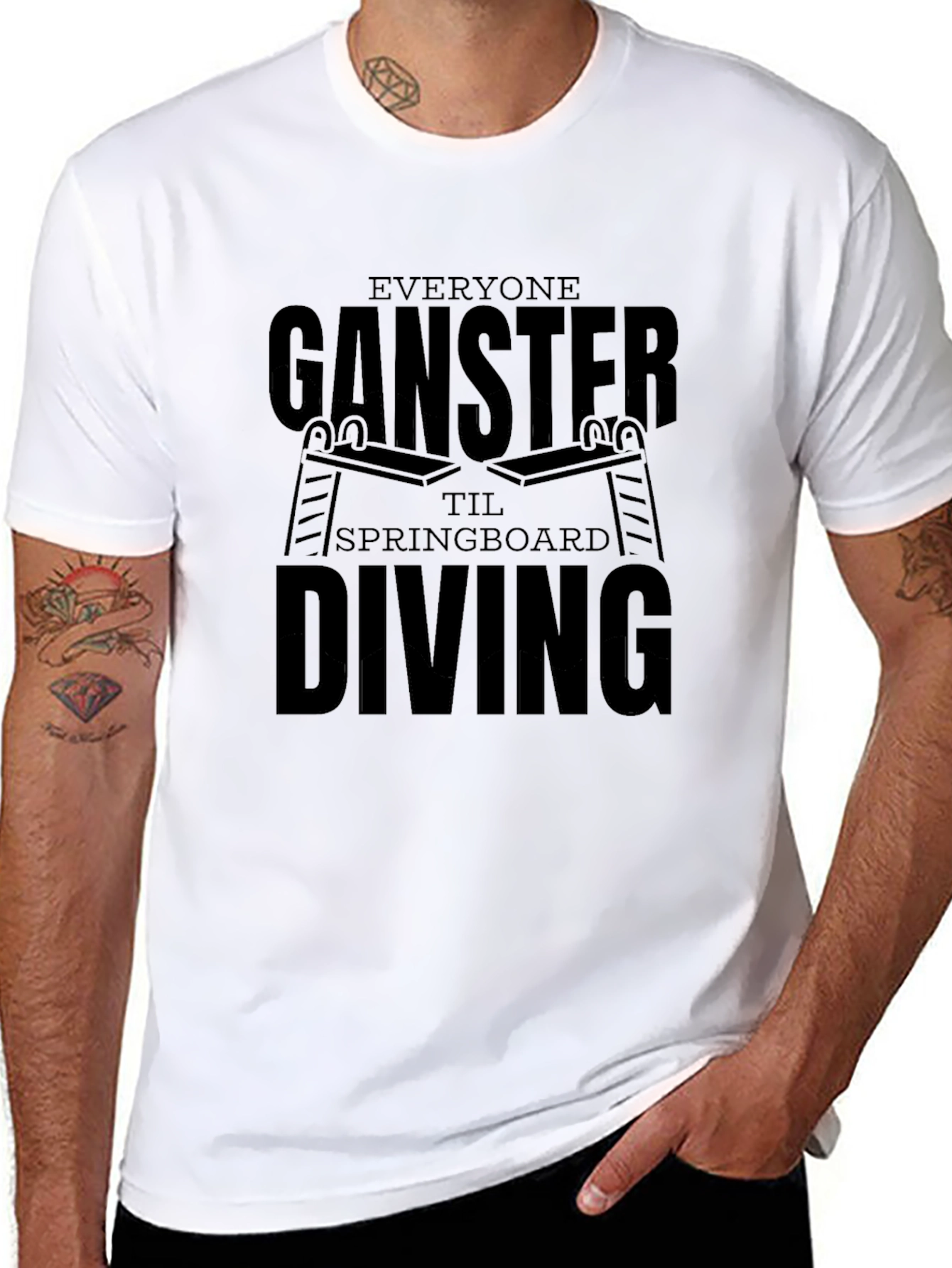 Everyone Ganster Springboard Diving Black T-Shirt