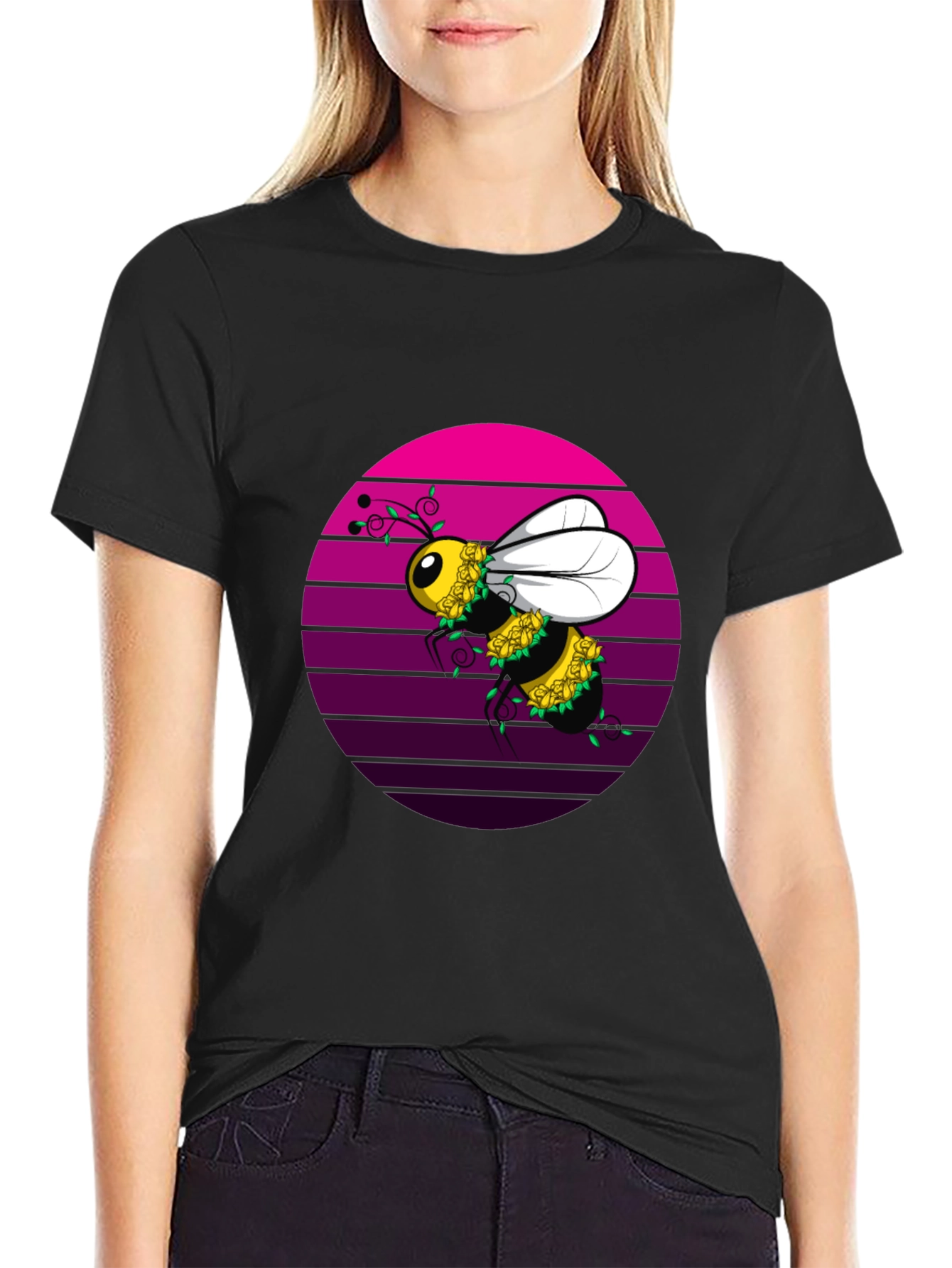 Bee Floral T-Shirt - Unique Graphic Tee