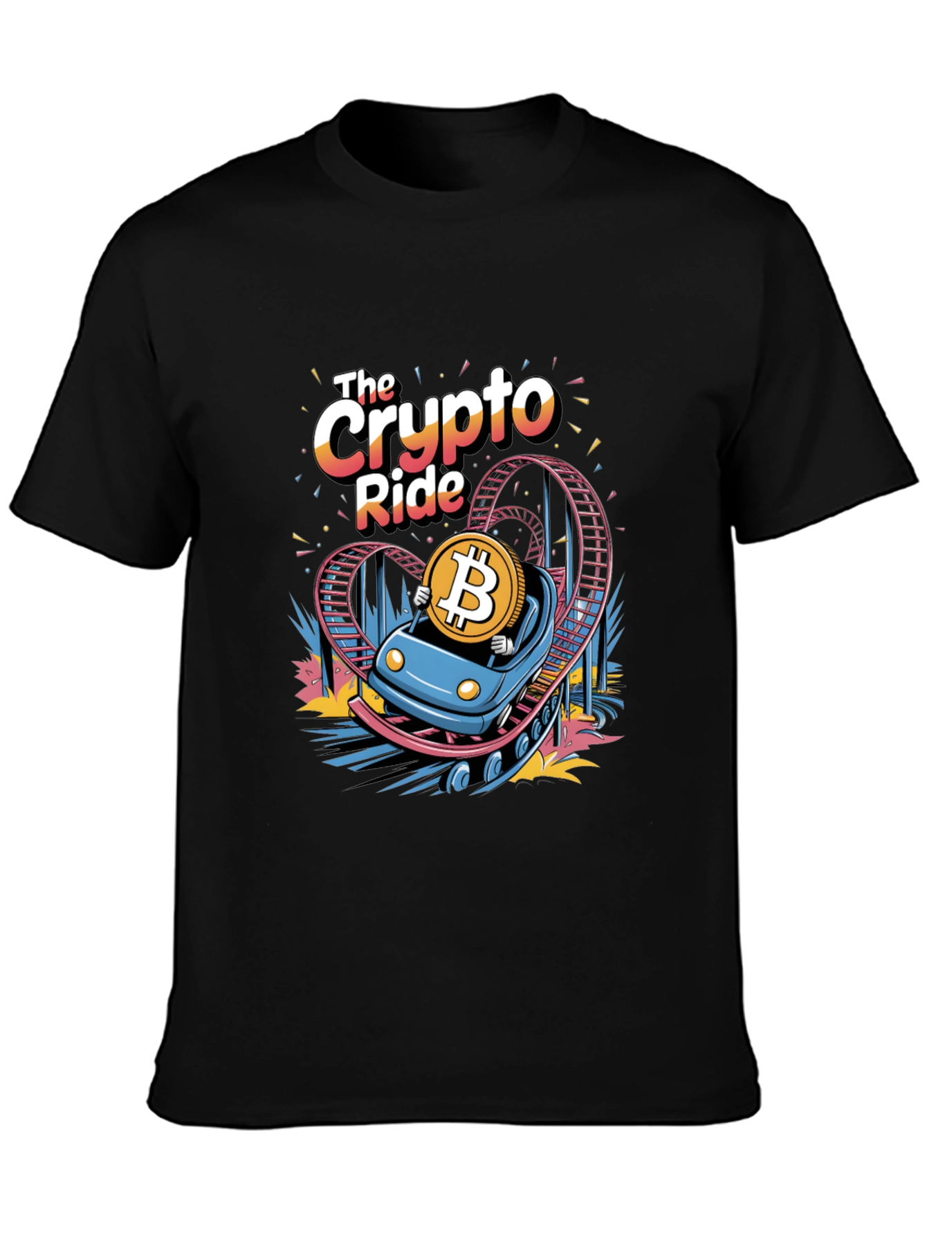 Crypto Ride T-Shirt: Bitcoin Rollercoaster Design