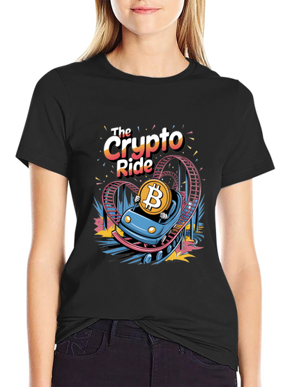 Crypto Ride T-Shirt: Bitcoin Rollercoaster Design