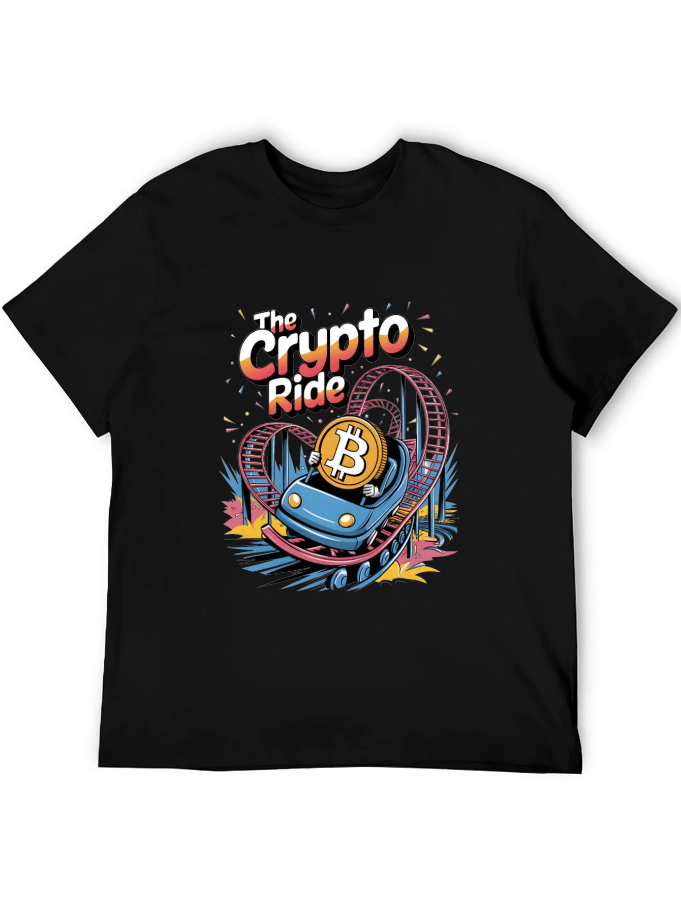 Crypto Ride T-Shirt: Bitcoin Rollercoaster Design