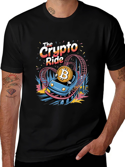 Crypto Ride T-Shirt: Bitcoin Rollercoaster Design