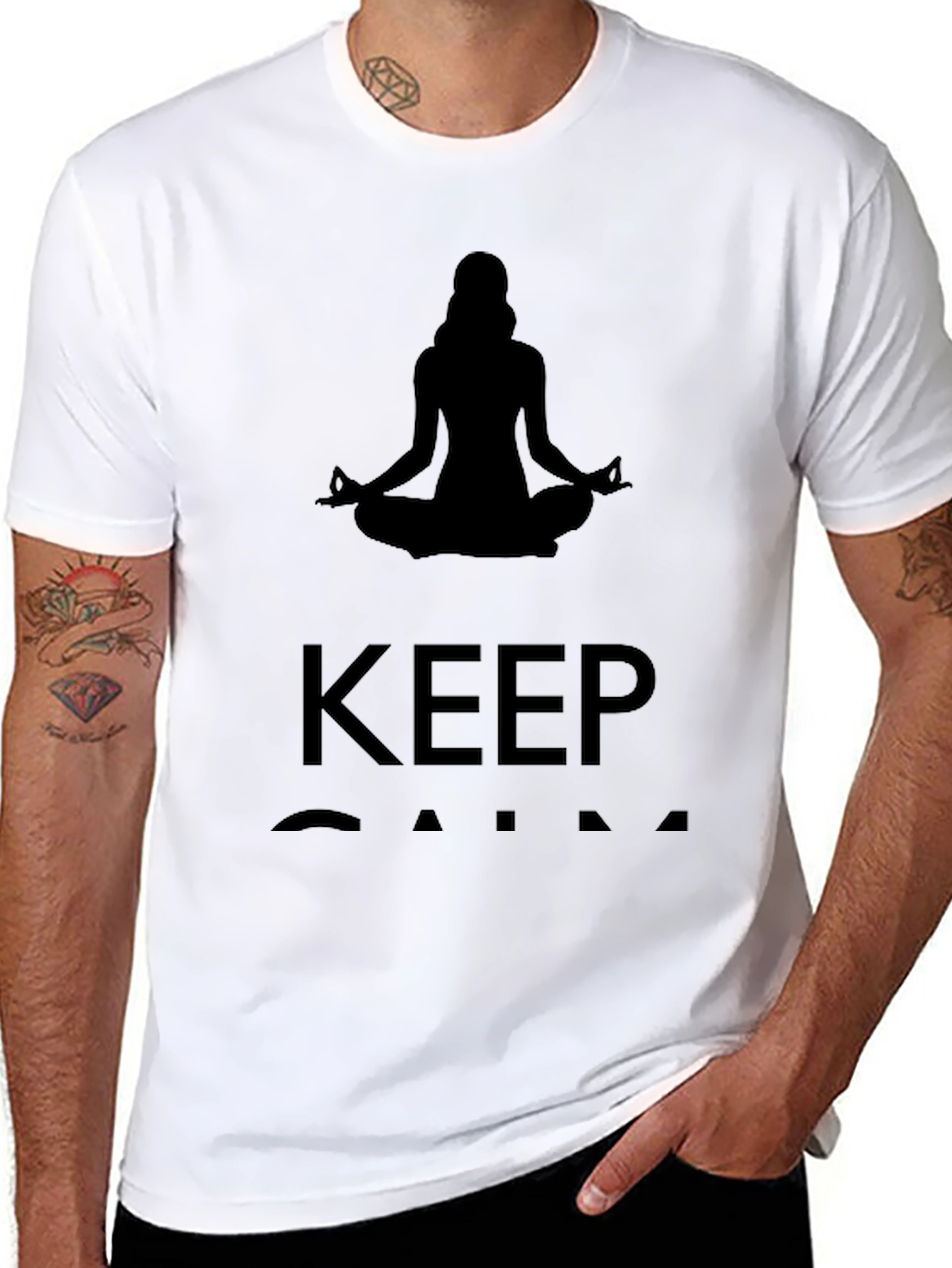 Mens Keep Calm Meditating T-Shirt
