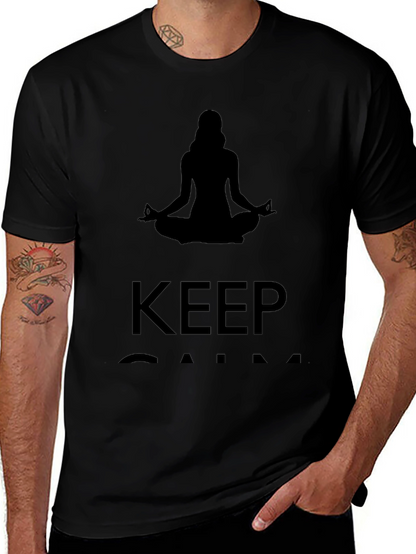 Mens Keep Calm Meditating T-Shirt