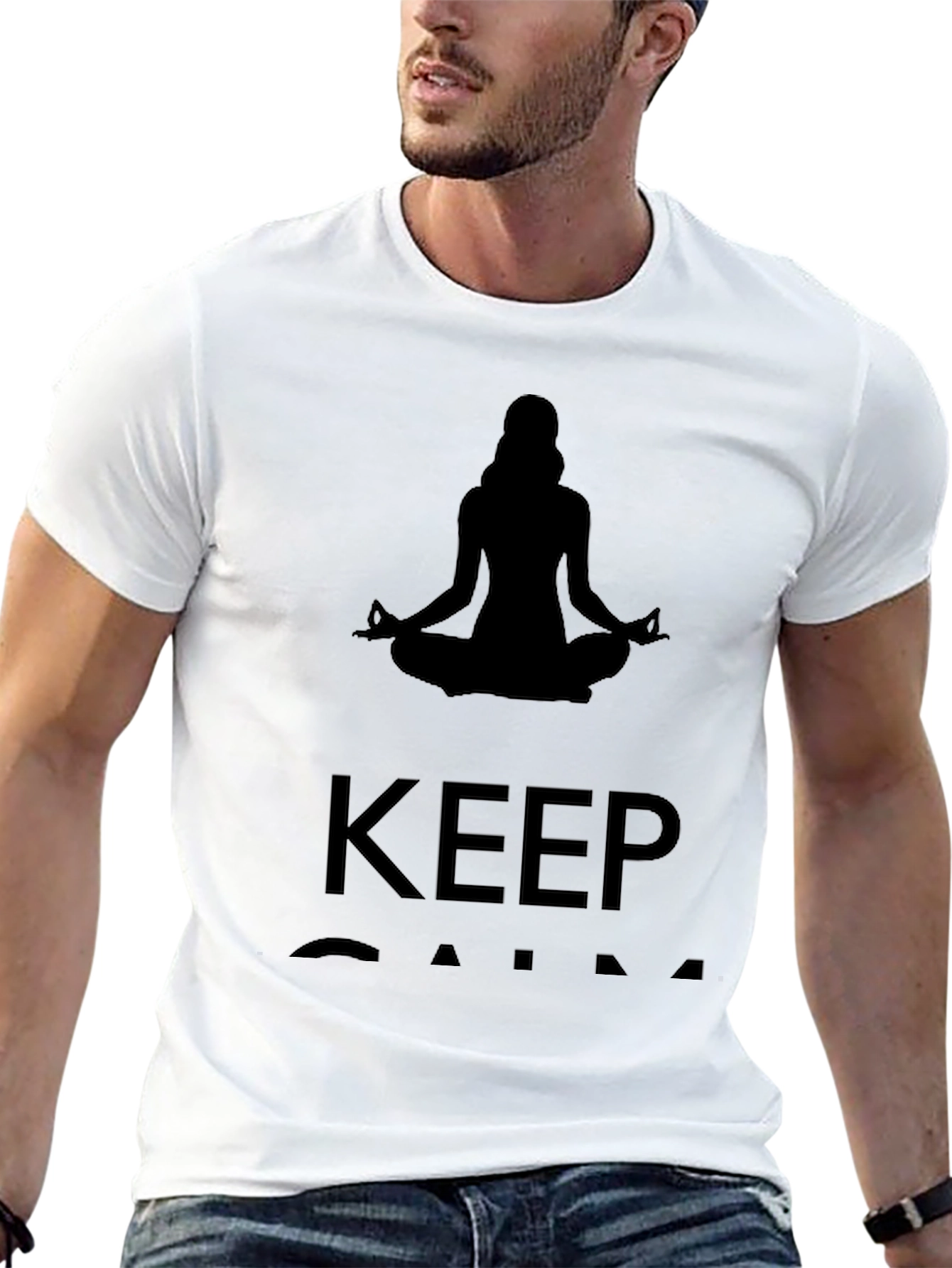 Mens Keep Calm Meditating T-Shirt