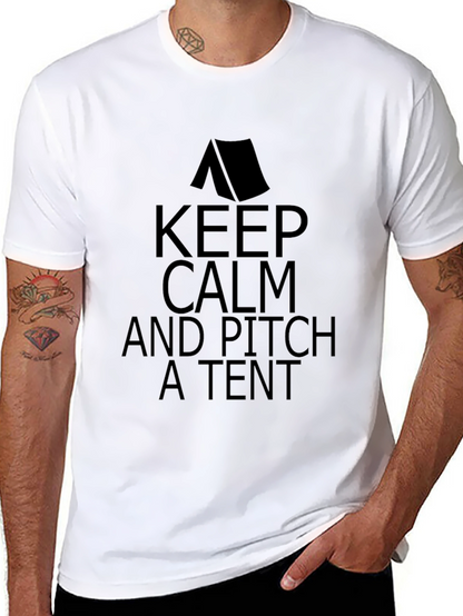 Keep Calm and Pitch a Tent Graphic T-Shirt