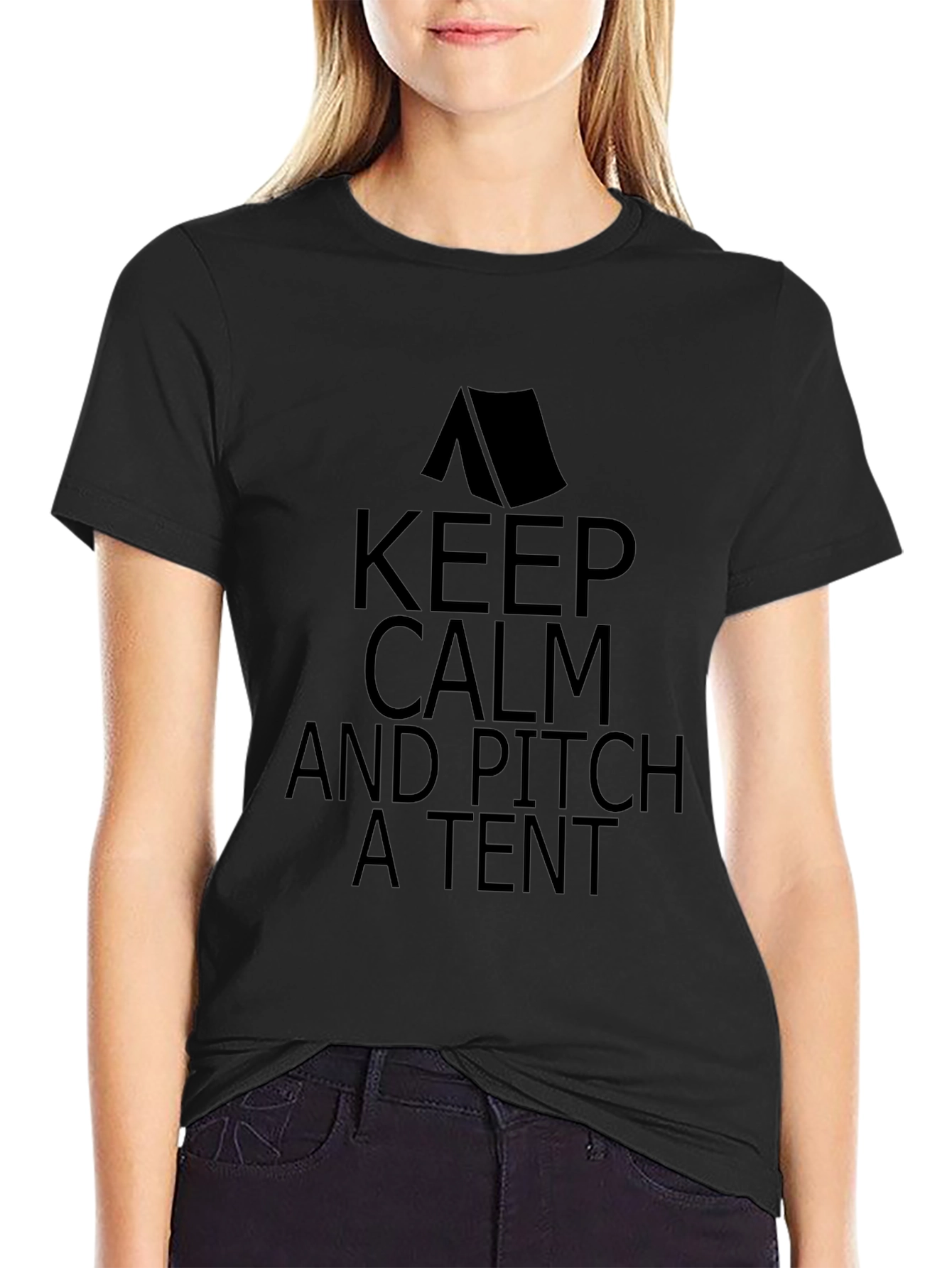 Keep Calm and Pitch a Tent Graphic T-Shirt
