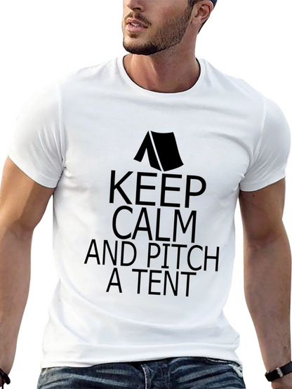 Keep Calm and Pitch a Tent Graphic T-Shirt