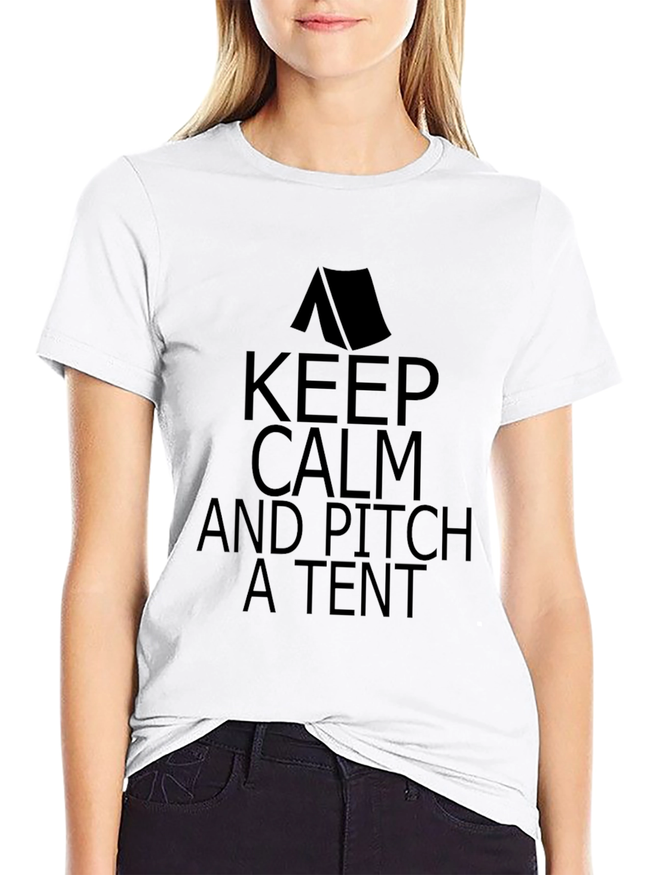 Keep Calm and Pitch a Tent Graphic T-Shirt