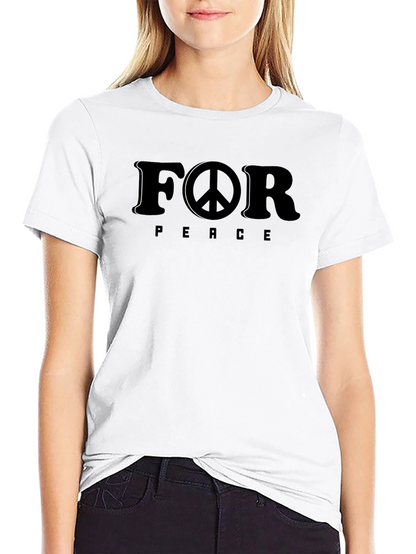 Peace T-Shirt - Black Cotton For Peace Design