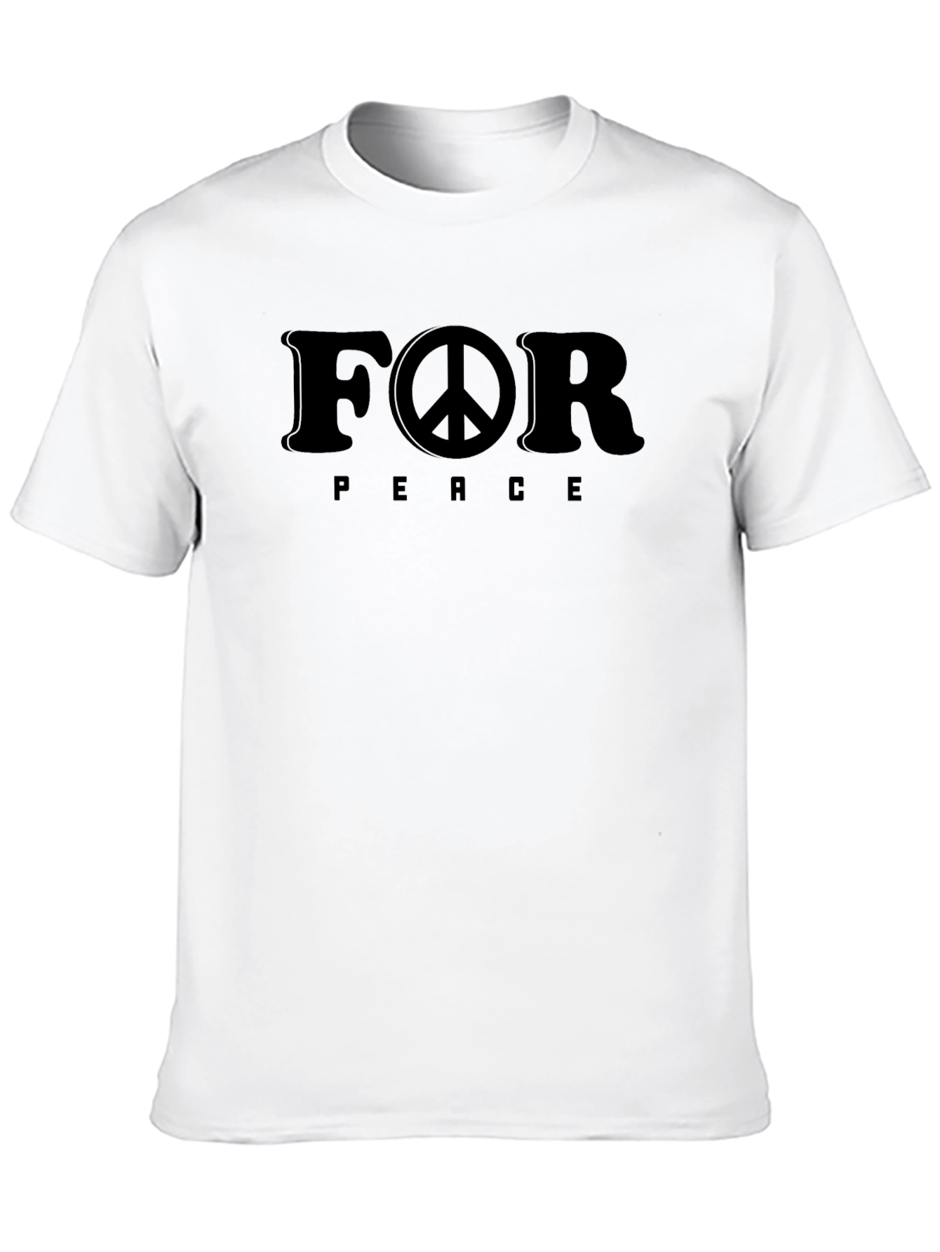 Peace T-Shirt - Black Cotton For Peace Design