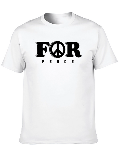 Peace T-Shirt - Black Cotton For Peace Design