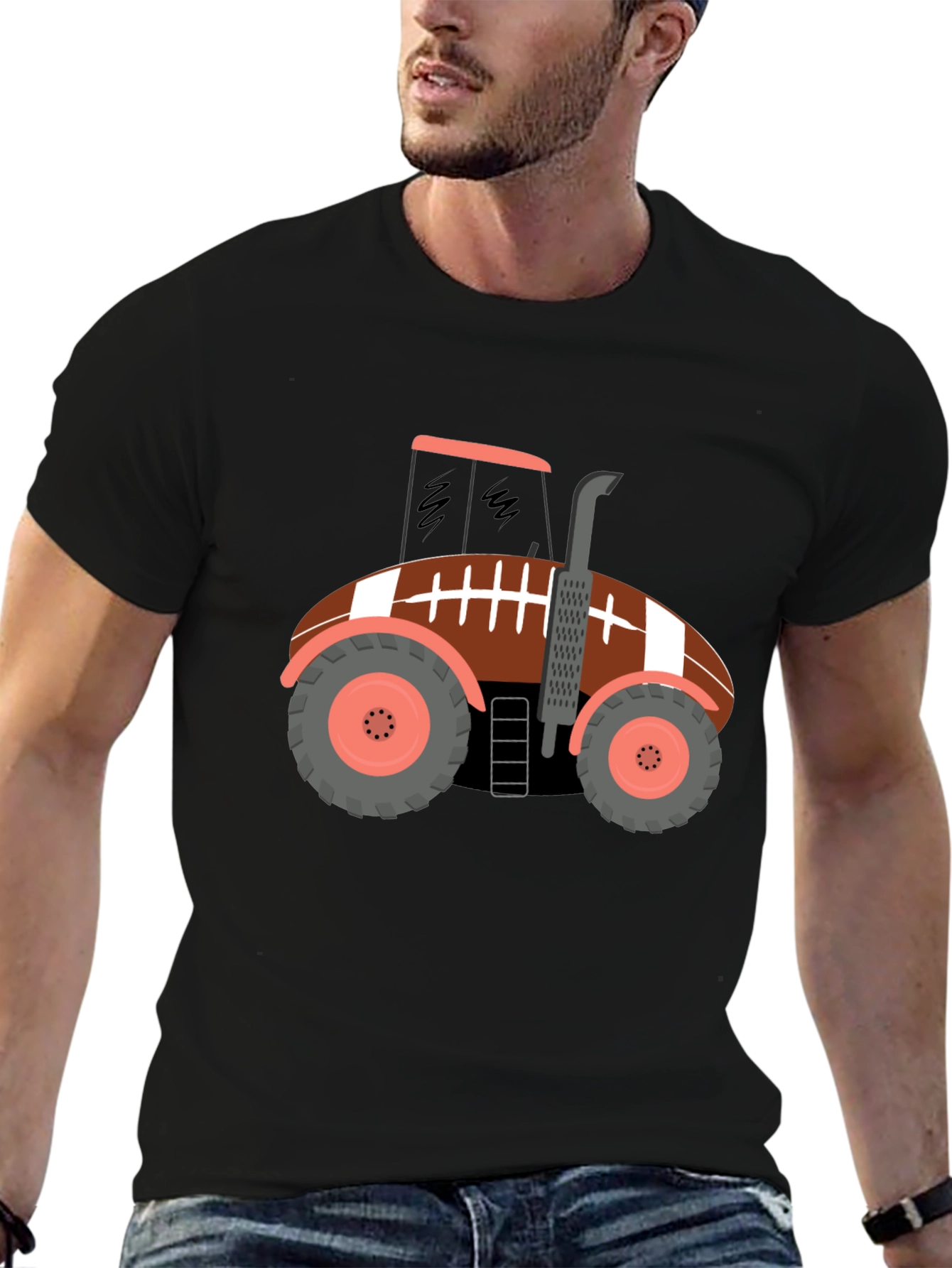 Football Tractor Graphic T-Shirt