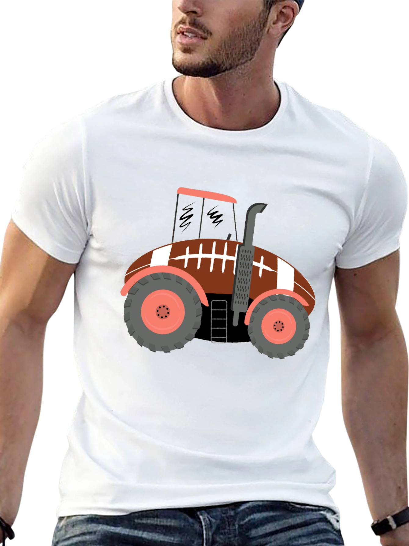 Football Tractor Graphic T-Shirt