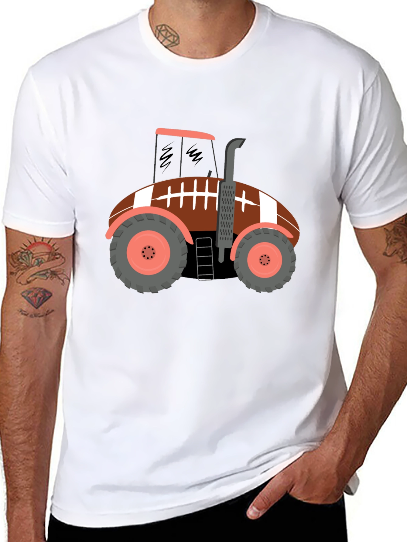 Football Tractor Graphic T-Shirt