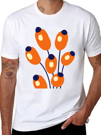 Abstract Floral Graphic Print Crew Neck T-Shirt