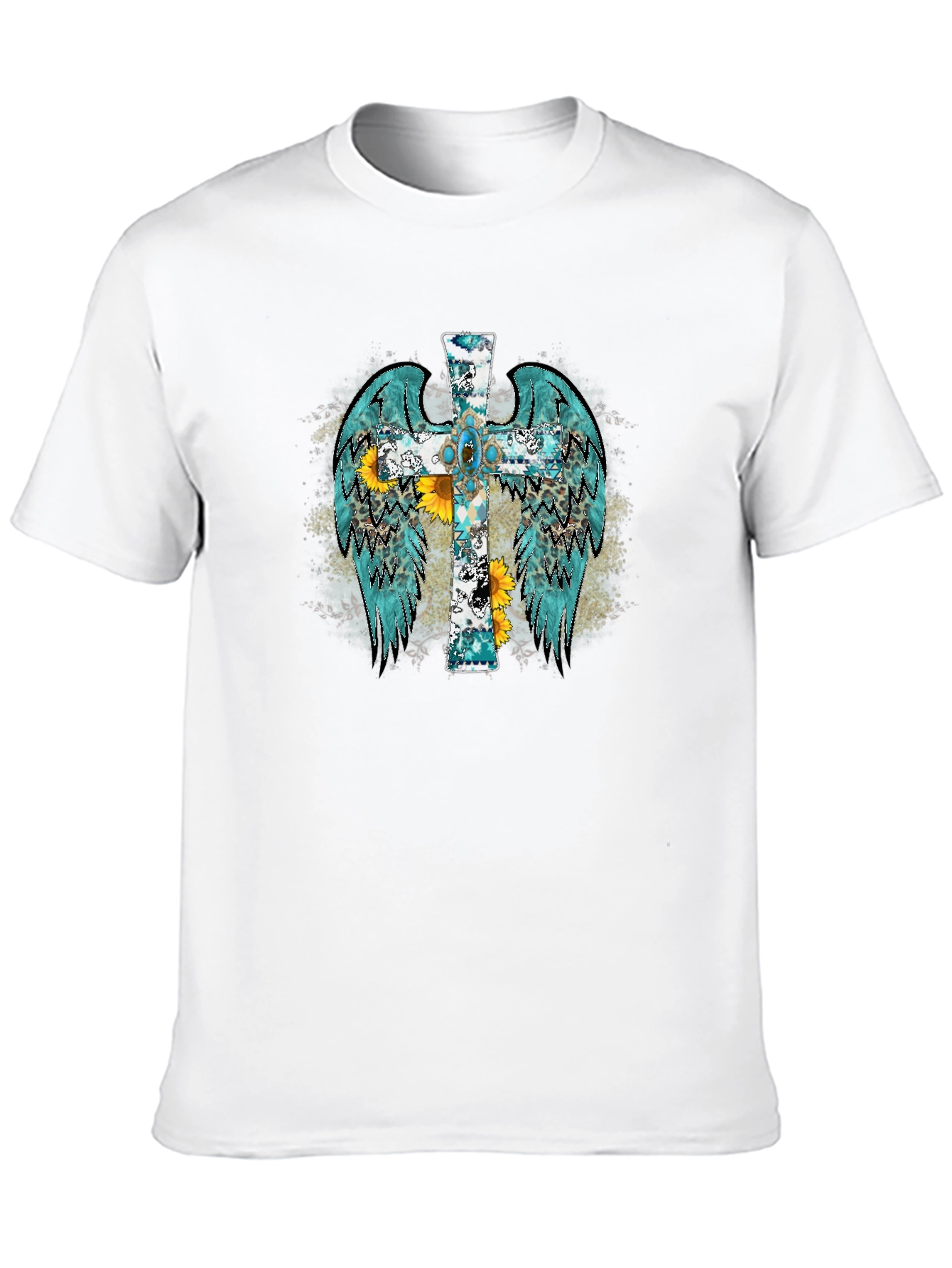 Cross Wings Graphic Black T-Shirt