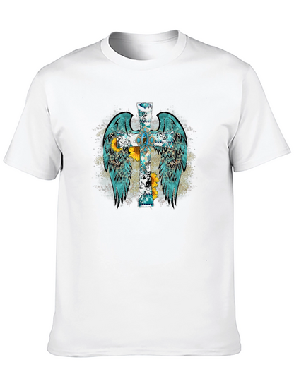 Cross Wings Graphic Black T-Shirt