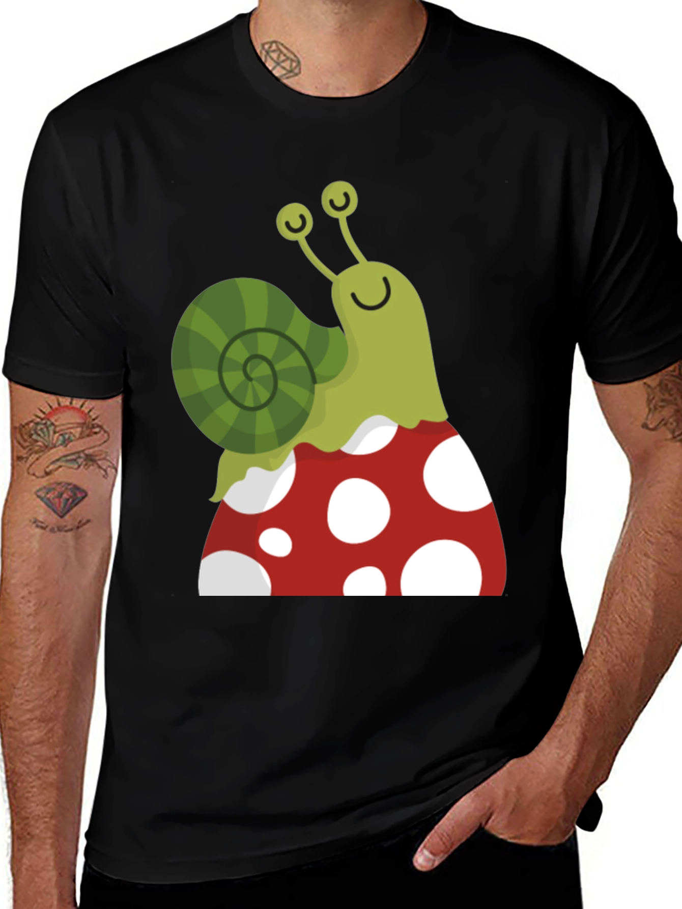 Snail on Mushroom Graphic Tee