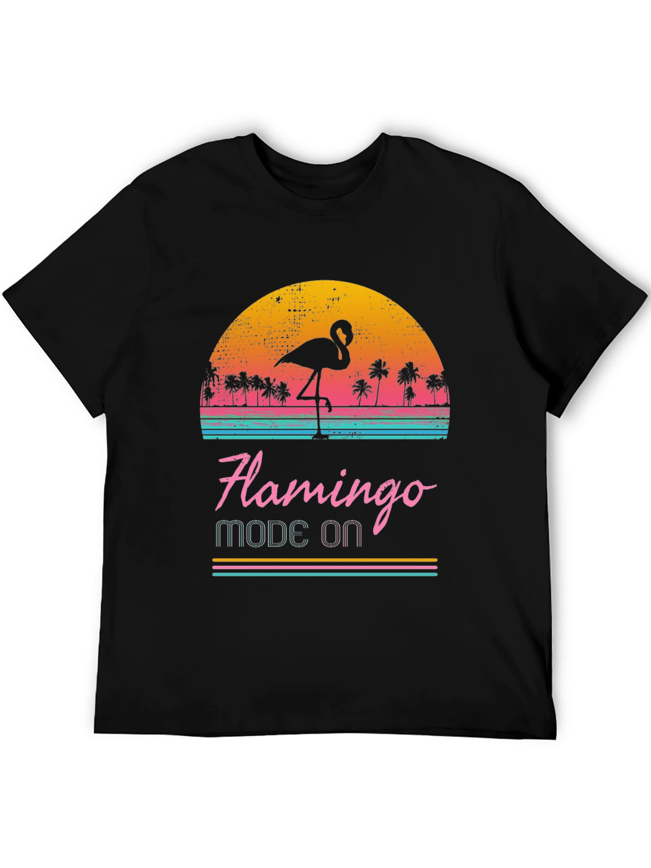Retro Flamingo Mode On T-Shirt