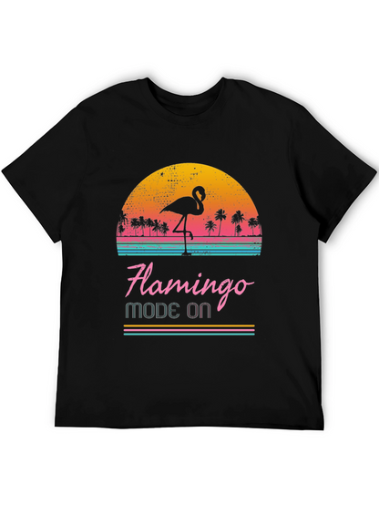 Retro Flamingo Mode On T-Shirt