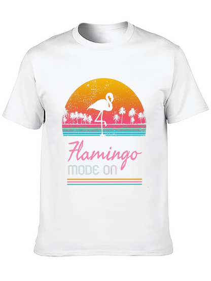 Retro Flamingo Mode On T-Shirt