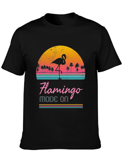 Retro Flamingo Mode On T-Shirt