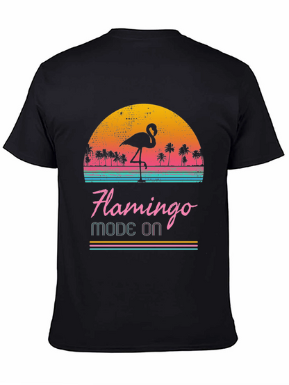Retro Flamingo Mode On T-Shirt
