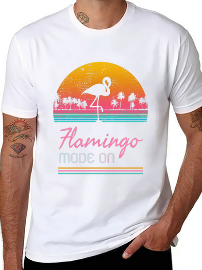 Retro Flamingo Mode On T-Shirt