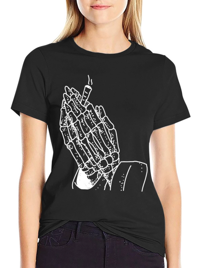 Skeleton Praying Hands T-Shirt - Graphic Tee