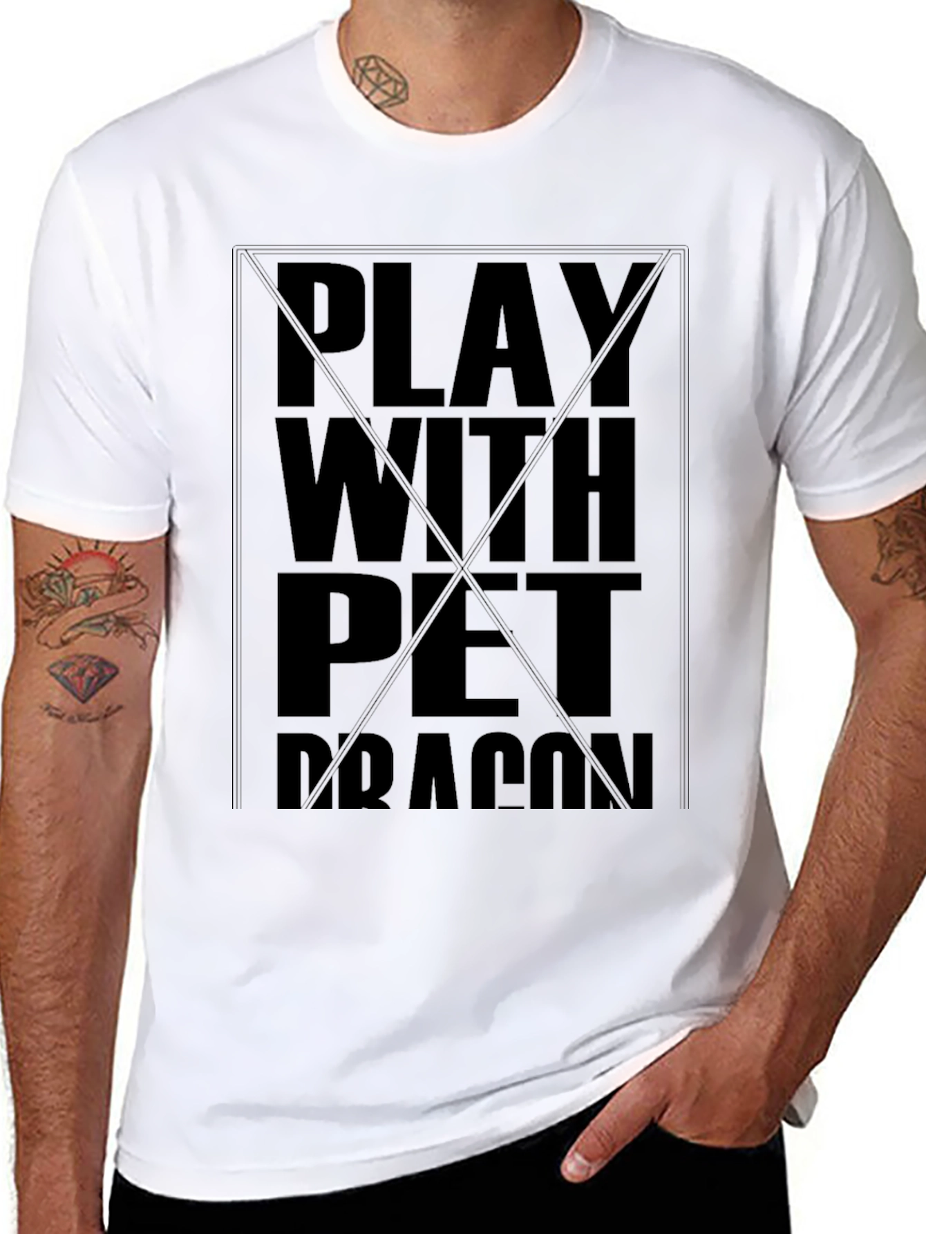 Play With Pet Dragon Black T-Shirt