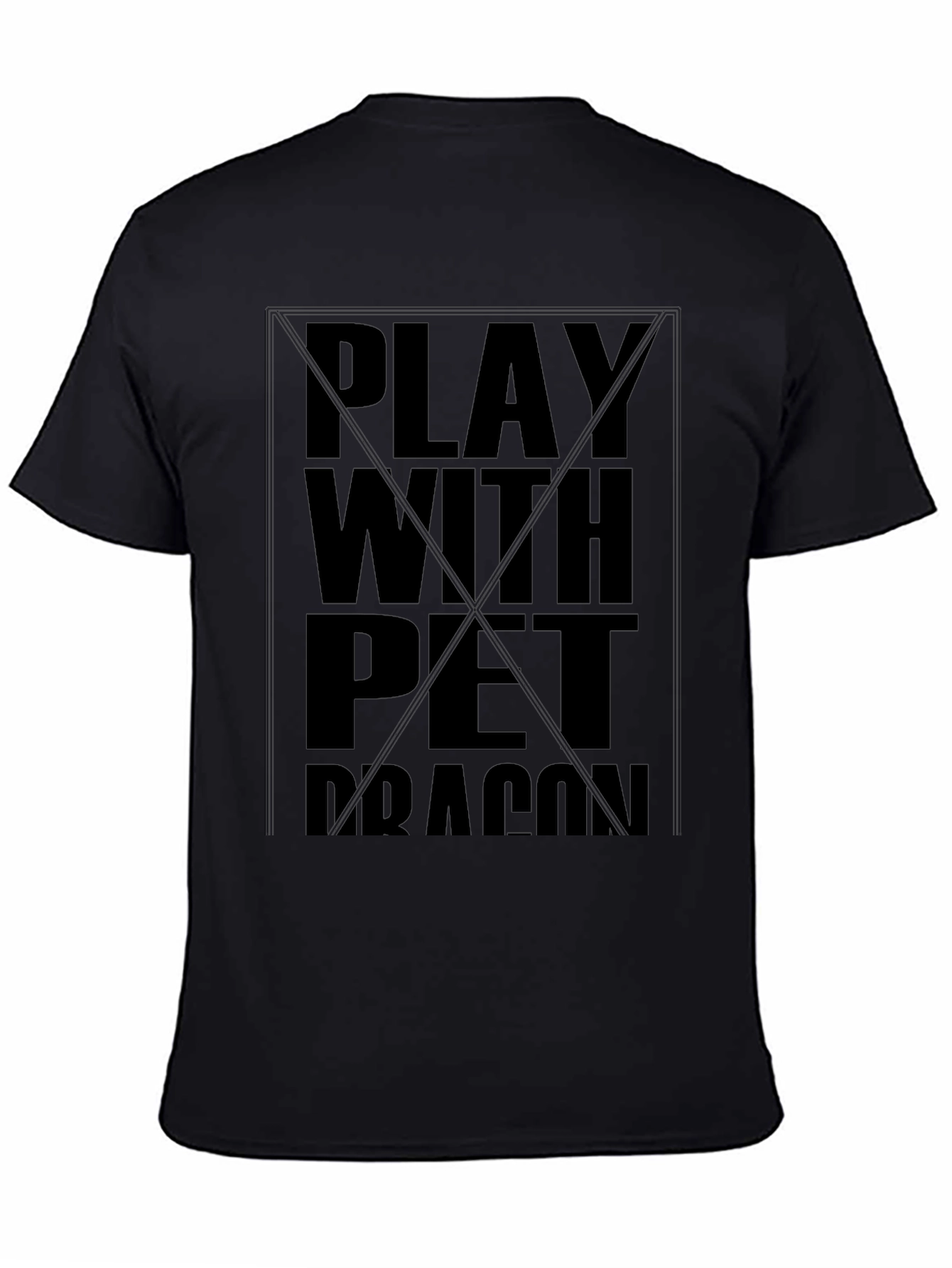Play With Pet Dragon Black T-Shirt
