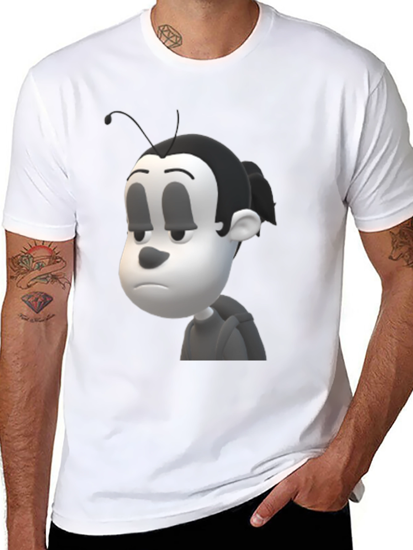 Cartoon Character Black T-Shirt