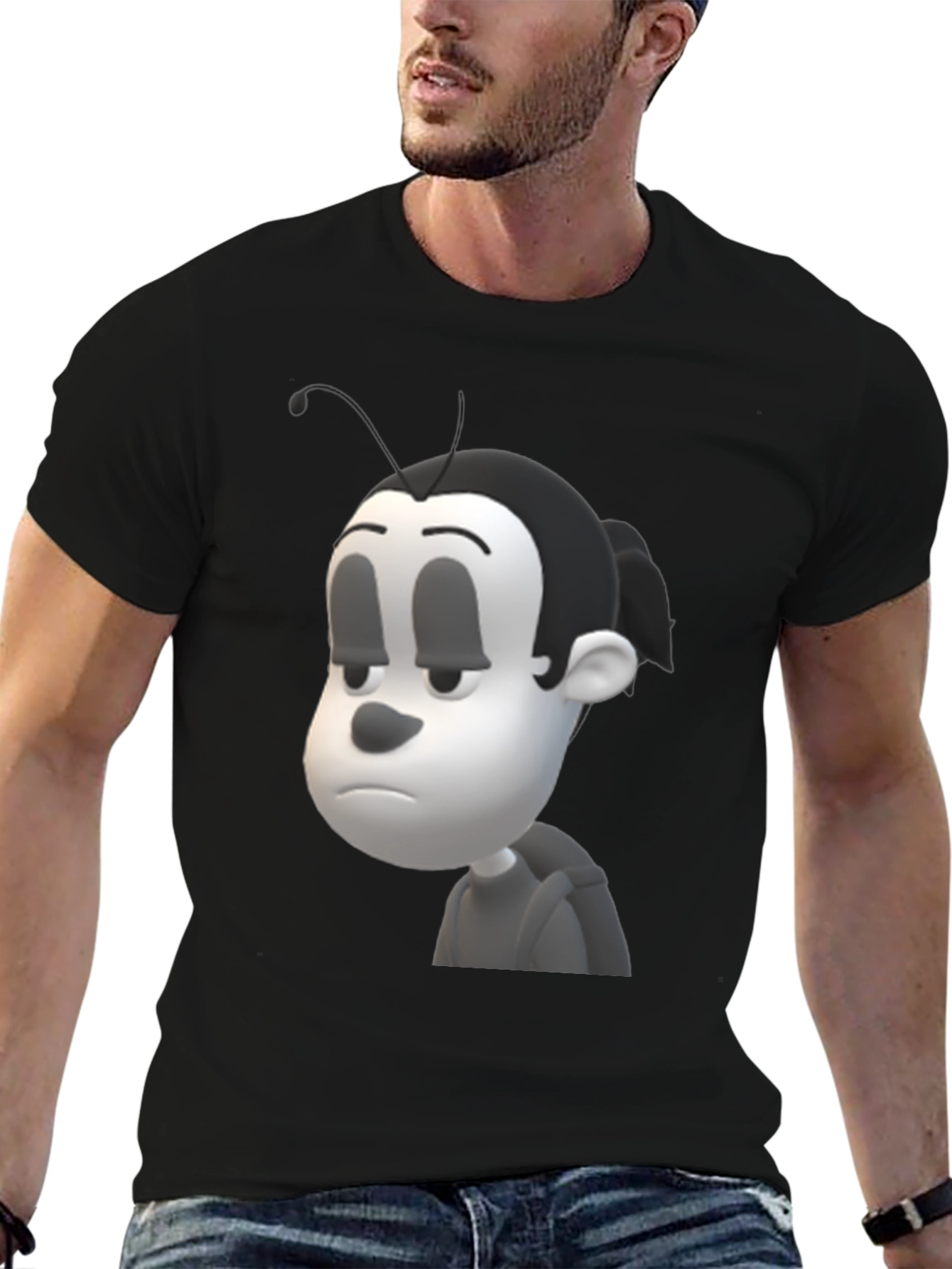 Cartoon Character Black T-Shirt