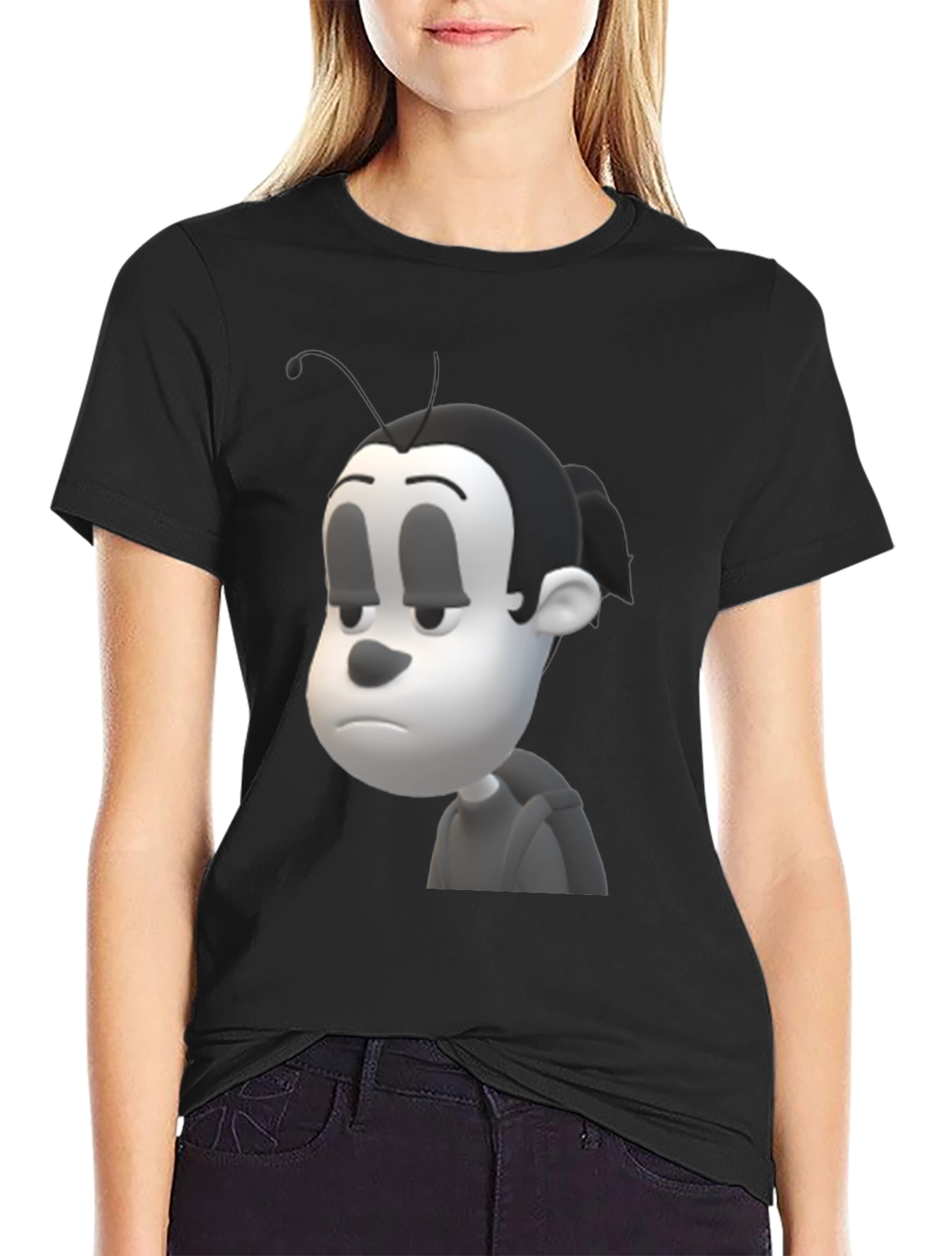 Cartoon Character Black T-Shirt