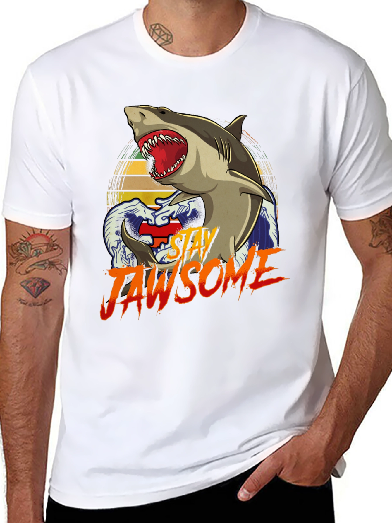 Stay Jawsome T-Shirt - Shark Graphic Tee