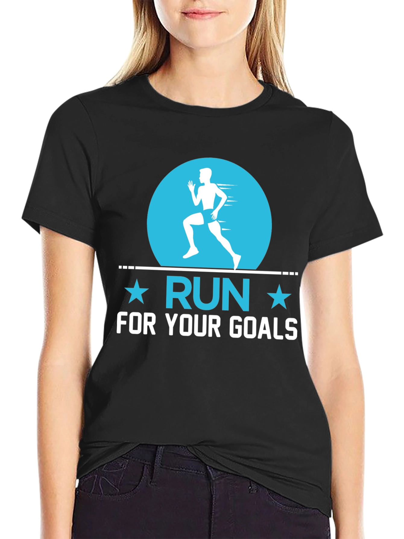 Run For Your Goals Black T-Shirt