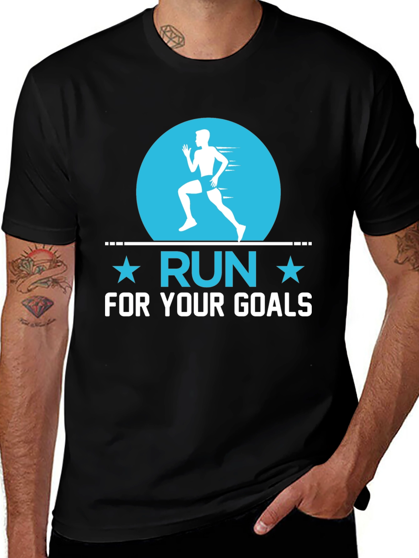 Run For Your Goals Black T-Shirt