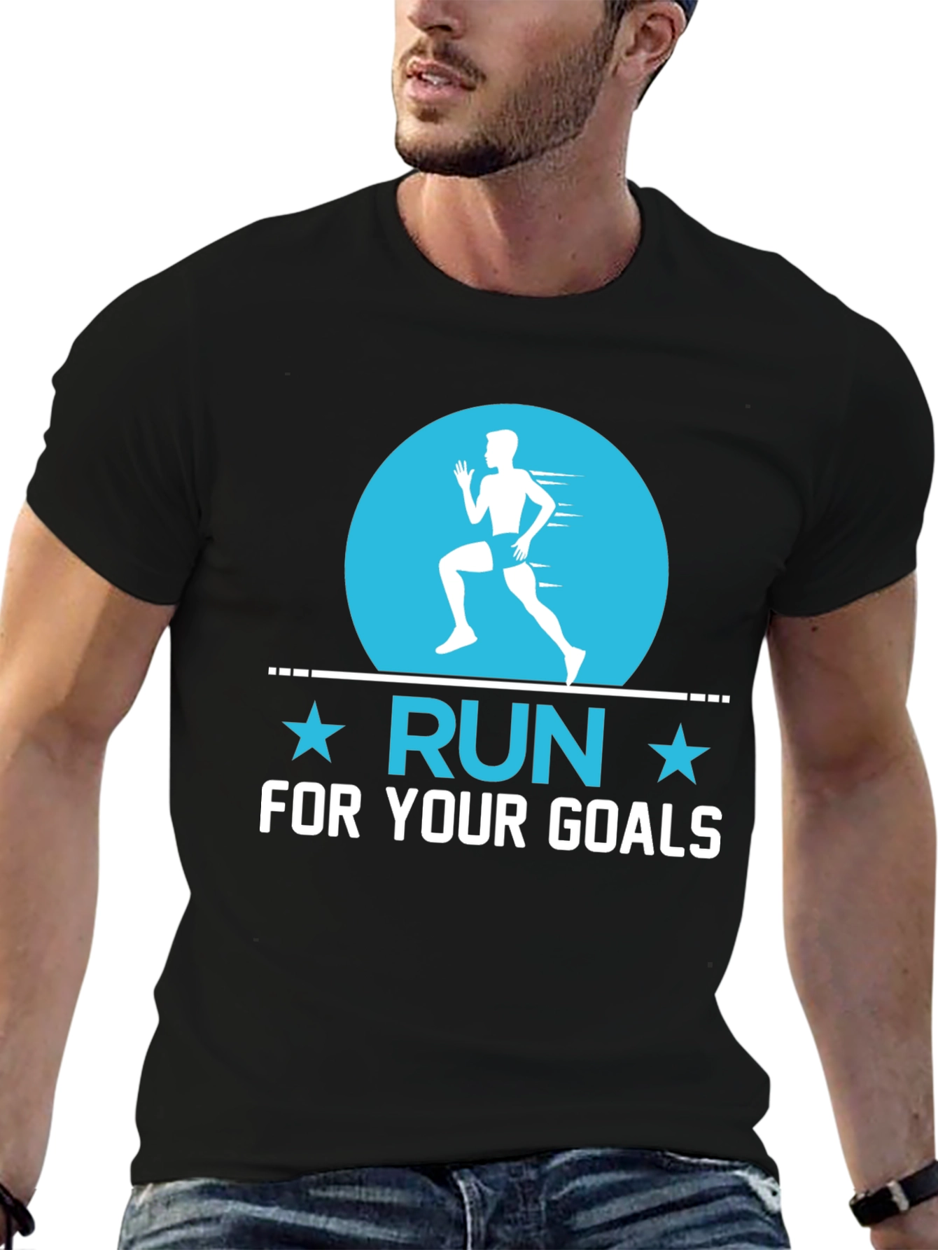 Run For Your Goals Black T-Shirt