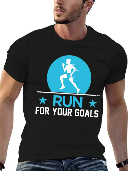 Run For Your Goals Black T-Shirt