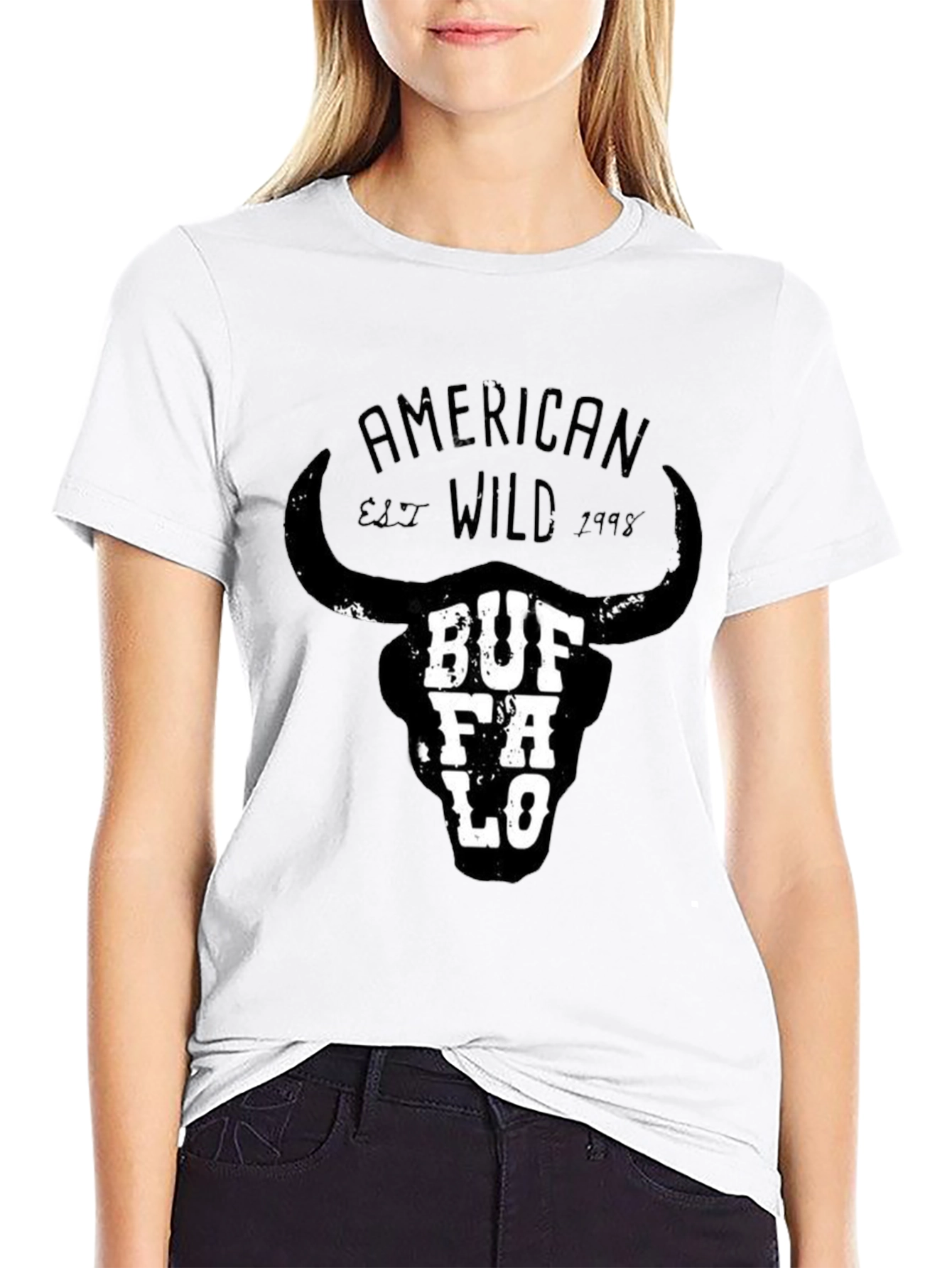 Buffalo Skull Graphic Tee - American Wild Style