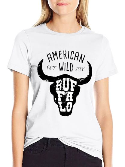 Buffalo Skull Graphic Tee - American Wild Style