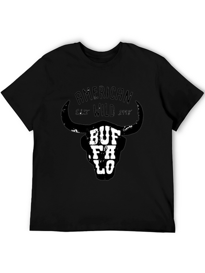 Buffalo Skull Graphic Tee - American Wild Style