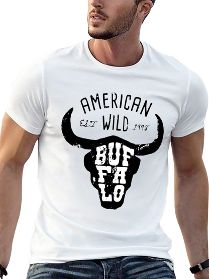 Buffalo Skull Graphic Tee - American Wild Style