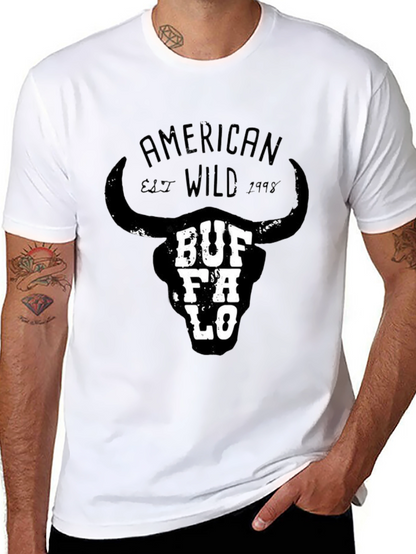 Buffalo Skull Graphic Tee - American Wild Style