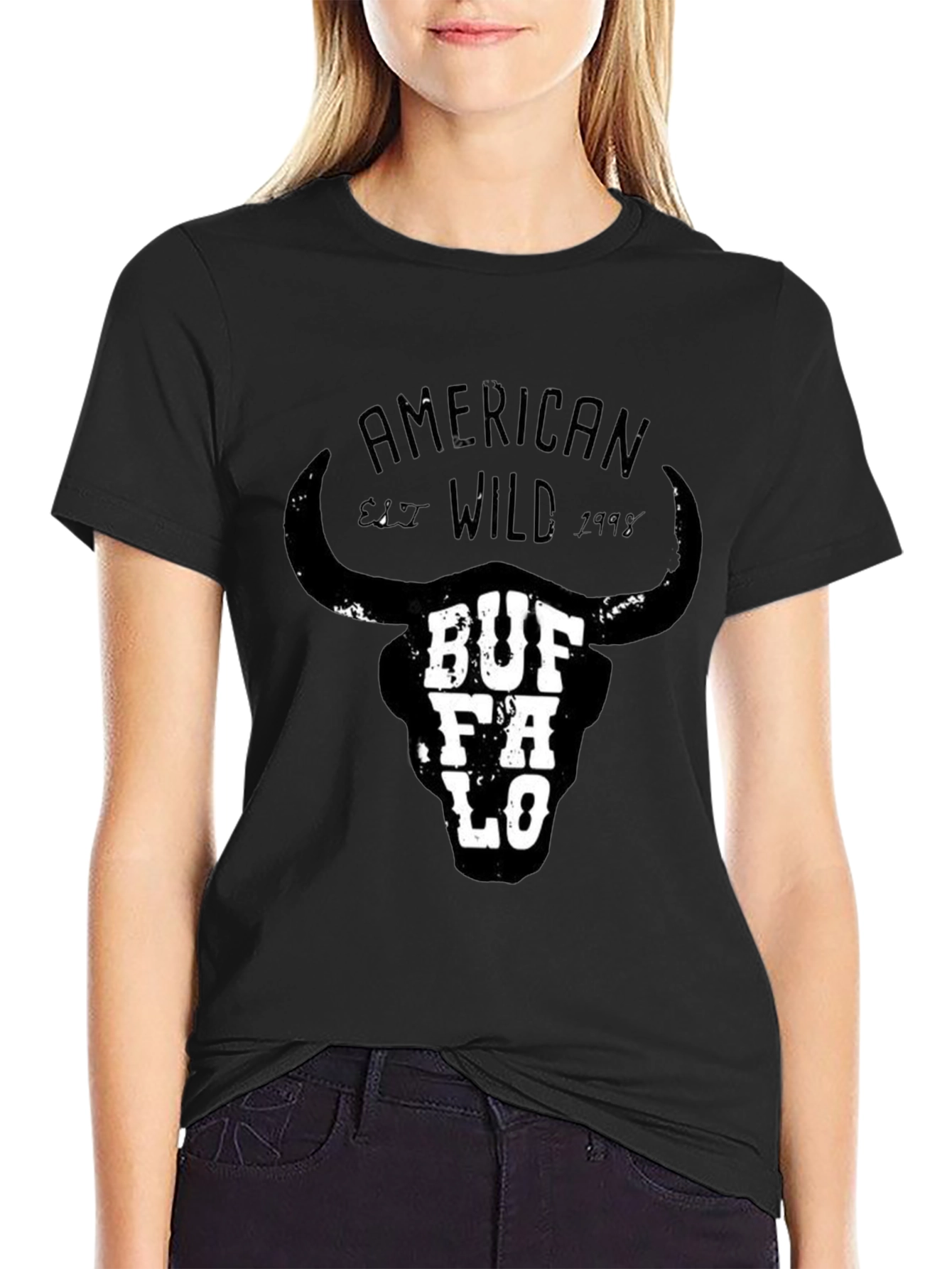Buffalo Skull Graphic Tee - American Wild Style