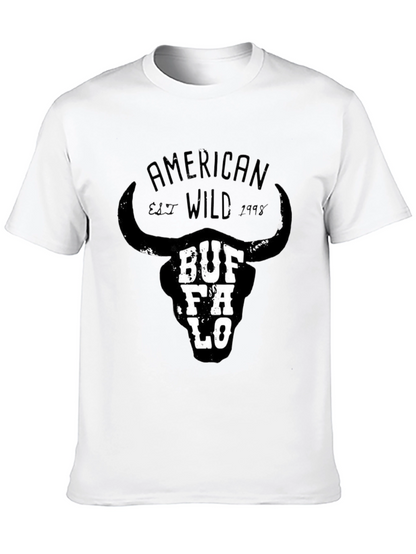 Buffalo Skull Graphic Tee - American Wild Style