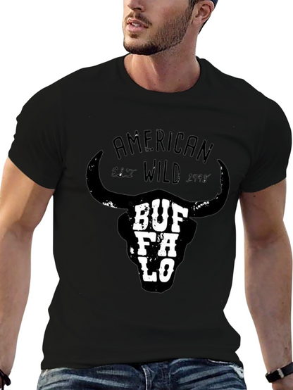 Buffalo Skull Graphic Tee - American Wild Style